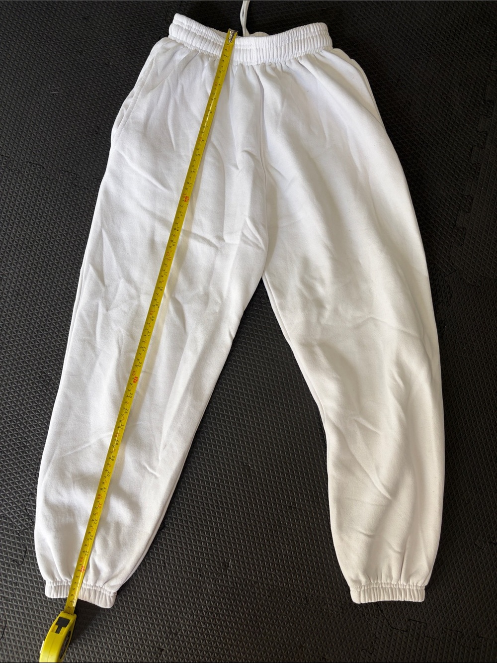 Classic White Elastic-Waist baggy Sweatpants